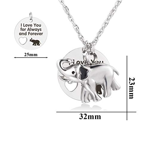 I Love You for Always and Forever Elephant Urn Necklace for Ashes Cremation Urn Pendant Keepsake Jewelry4