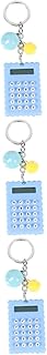 TEHAUX 3Pcs Calculadora De Bolso Calculadora Simples Mini Calculadora Eletrônica Pequena Calculadora Fofa Crianças Papelaria Calculadora Chaveiro Adorável Calculadora Natal Pvc Presente