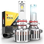 KATUR Bombilla HB3 Led, 200W 40000LM 6000K Blanco 900% Brillo Super Brillante 360 Grados de Ángulo de Haz Ajustable 12V 24V Luces led HB3 9005 Canbus libre de errores Kit de Conversión, 1 par