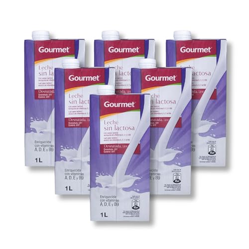 Marca Blanca - Gourmet Leche Desnatada Sin Lactosa, 6 x 1L