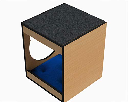 Nicho Casinha para Gatos com Arranhador Almofada Azul