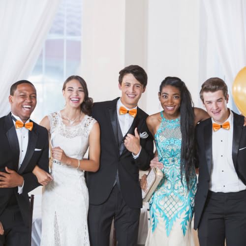 Image of Bow Ties for Men Women Metal Gold Bowtie, Pre Tied Mens Bow Tie Tuxedo Bowties Men for Prom Wedding Party