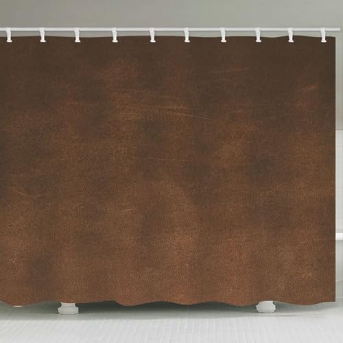Rideau de douche marron en polyester lavable pour baignoire chic - 3