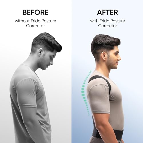 Image of Frido Posture Corrector for Men & Women | Slim, Lightweight Back Brace for Shoulder & Back Support | Invisible Design, Breathable & Adjustable | For Everyday Office & Home Use (Large)