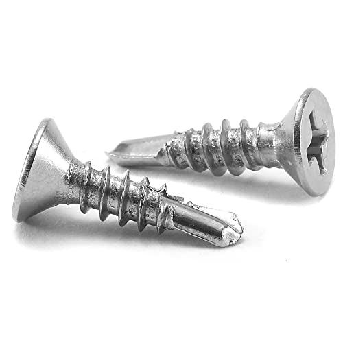#6 x 5/8" Sheet Metal Screws 100Pcs 410 Stainless Steel Flat Head Fast Self Tapping Screws by SG TZH