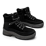 GLAMORA Botines de nieve mujer con forro cálido, calzado térmico de invierno, suela con agarre seguro, protección resistente al agua para lluvia ligera, ideales para frío intenso, montaña y uso urbano