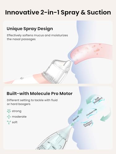 image for GROWNSY Nasal Aspirator for Baby, 2-in-1 Electric Nose Spray & Suction