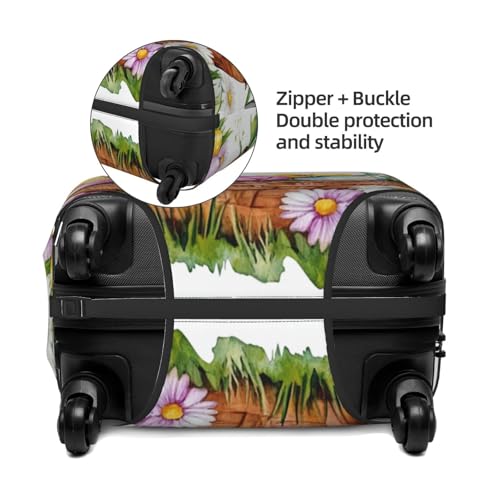 Travel Luggage Covers,Ulips And Daisies Easter Basket Thicker Elastic Suitcase Cover Dustproof Baggage Cover Scratch-Resistant Suitcase Cover Protector Fit 22-24 Inch Luggage Medium2