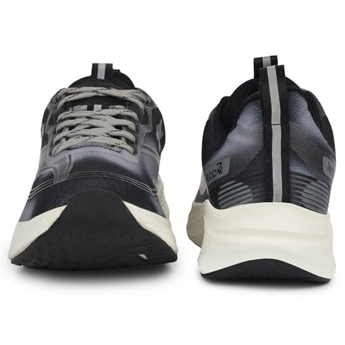 Image of Liberty Leap7x BESTIO-1E Lacing Sports Running Shoes for Men - Grey & Dark Grey | Comfortable and Durable Lace-Up Closure - Suitable for Lacing Walking, Gym, Jogging Shoes for Gents, Cushioned Footbed