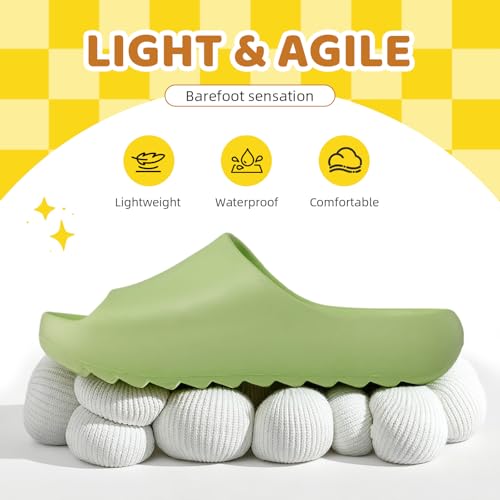 Image of Kids Cloud Slides for Boys & Girls, Super Soft & Comfy Beach Pool Slippers, Non-Slip Waterproof Shower Sandals for Toddlers & Kids