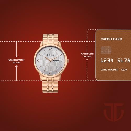 Image of Titan Bandhan Eternal Pair Analog with Date and Maroon Dial Maroon Leather Strap Watch for Couples - 19672967WL01