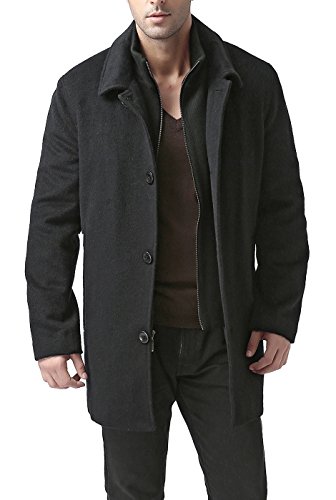 BGSD Men John Wool Blend Single Breasted Walking Car Coat with Removable Bib (Also available in Big and Tall and Short)3