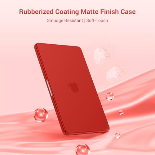 Image of MOSISO Compatible with MacBook Neo Case 13 inch 2026 A3404 A18 Pro Chip | 4 in 1 Kit Precision Fit Crack & Scratch Resistant Protective Hard Shell Case Cover, Red