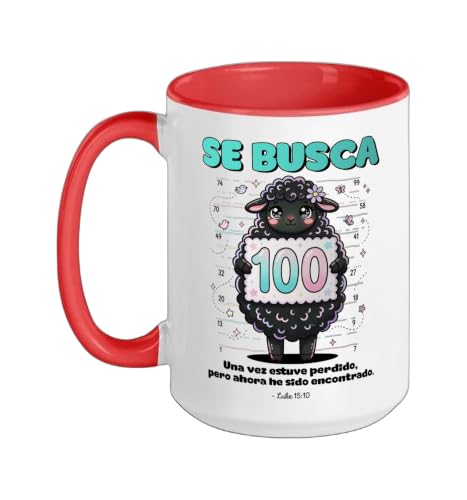 Se Busca Oveja Lucas 15:10 Fe Cristiana Christian Faith Ceramic Mug, Red/White, 15oz