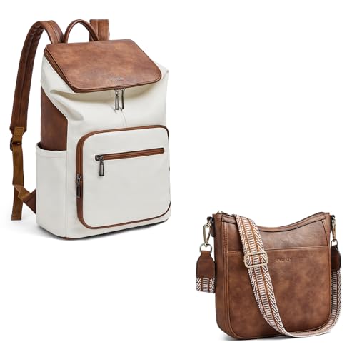 Leather Laptop Backpack Purse for Women Crossbody Bags for Women for Travel Trendy