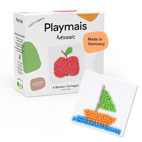 Playmais Mosaic 2300 Teile | Bastelset | natürliches Spielzeug | inkl. Schwämmchen, 6 Blanko-Karten | vegan, verantwortungsvoll & sicher für Kinder & Umwelt | Weihnachts-Geschenk
