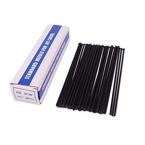 Image of SWANSOFT 7 inchx1 /8 inch Black Needle Scaler, 38Pcs Chisel Tip Replacement Needles | Manganese‑oxidized Steel, for Rust, Paint and Weld‑Slag Removal