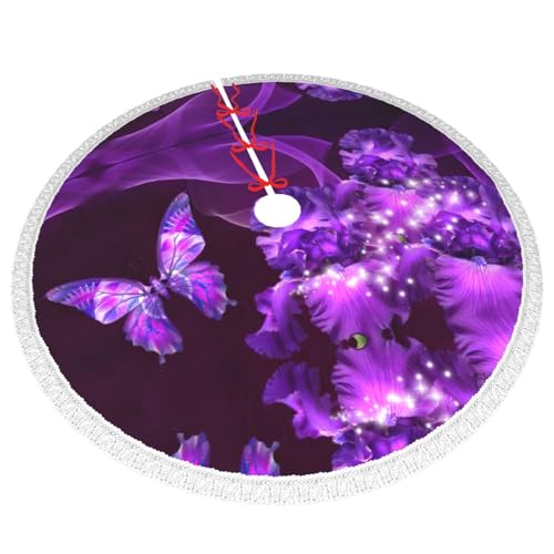 Tapis de sapin confortable violet à pompons protégeant le sol du salon - 3