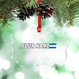 PODbyyou Decoración de árbol de Navidad con bandera de Nicaragua, recuerdo de la ciudad de Nicaragua, adornos de Navidad personalizados 2023, decoración de Navidad acrílica, regalos de recuerdo para