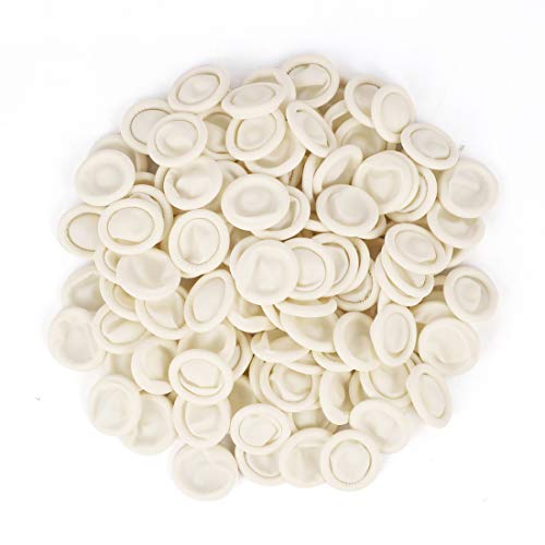 (Approx. 130 PCS) Latex Finger Cots, Disposable Medium Fingertips Protector Finger Covers for Electronic Repair