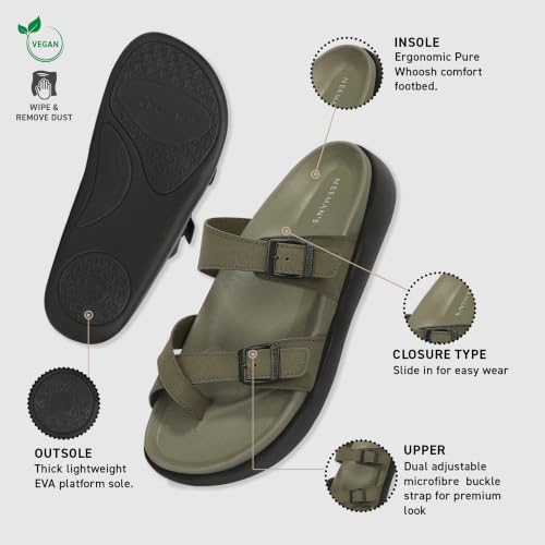 Image of Neeman's PureWhoosh Sail Sandals for Men | Adjustable Buckle Strap Casual Sandals | Cushioned Footbed with Arch Support | Comfortable Slip On Footwear for Daily Wear & Travel
