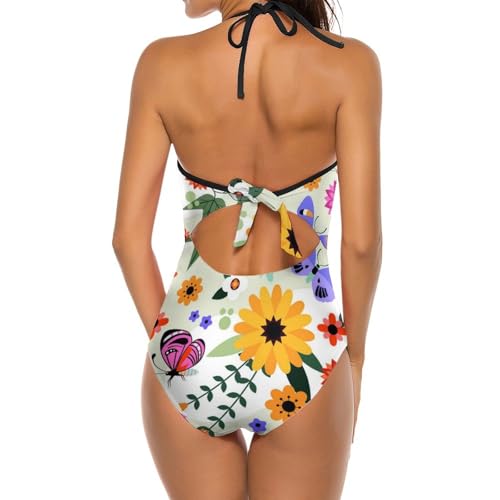 Bikini set fleurs de papillon maillot de bain galbant à séchage rapide - 2