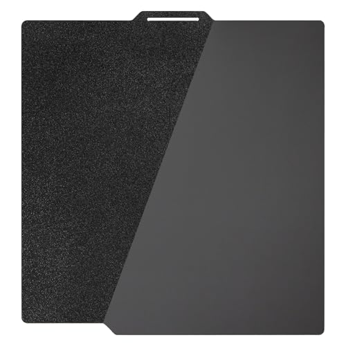 TIOPY Glatte PEI+Texturierte PEI Bambulab Build Plate 257x257mm, 3D Doppelseitige Druck Federstahl für Bambu Lab X1 X1C X1E P1P P1S P2S A1, 257x257mm Textured Druckplatte, Schwarz