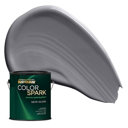 Image of Rust-Oleum Color Spark Interior Paint and Primer in One, Semi-Gloss, Graphite, 1 Gallon