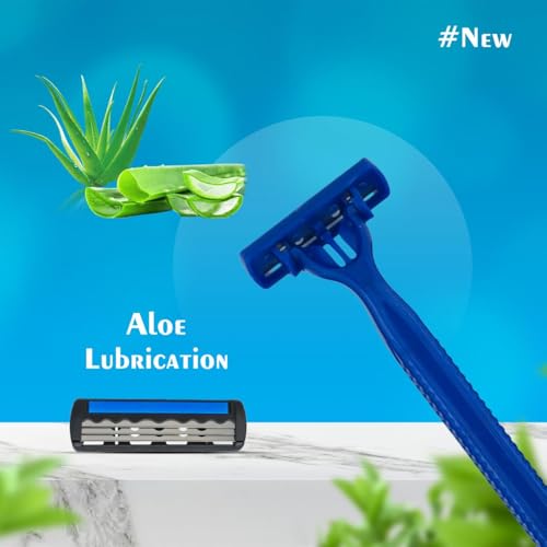 Image of WETELL Triple Blade Disposable Razors for Men with Aloe & Vitamin E Lubrication Strip, Super Stainless Steel Blades, 5 Razors (4+1 Free) (WT202537)