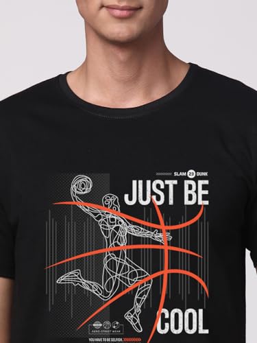 Image of ADRO Men's Graphic Printed 100% Cotton T-Shirt - Regular Fit, Printed T-Shirts for Men