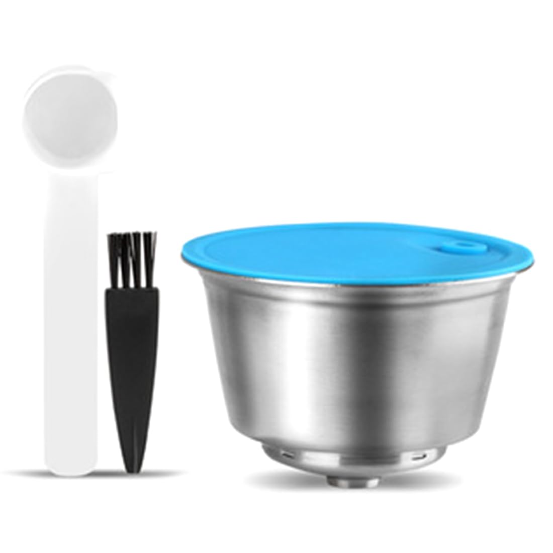 Vjsujehgy Reusable Coffee Machine for Capsule Silicone Cover STAINLESS STEEL Plastic Coffee Pod Refillable