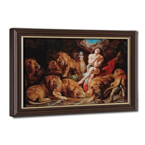 Toile Rubens Daniel dans la fosse des lions, impression premium avec cadre à suspendre
