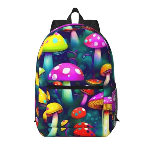 Sac à dos d'école léger EdWal Noir avec motif champignons