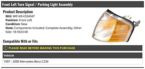 Marketplace Auto Parts Front Left Driver Side Turn Signal Parking Light Assembly - Compatible with 1997-2000 Mercedes-Benz C230