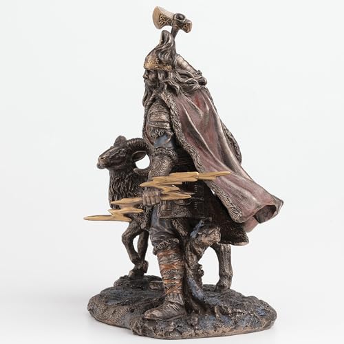 Escultura Perun Dios Eslavo del Trueno Bronce Resina 8.62 in miniatura 3