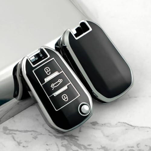Coque de clé Citroën et Peugeot étui de protection en TPU pour télécommande auto
