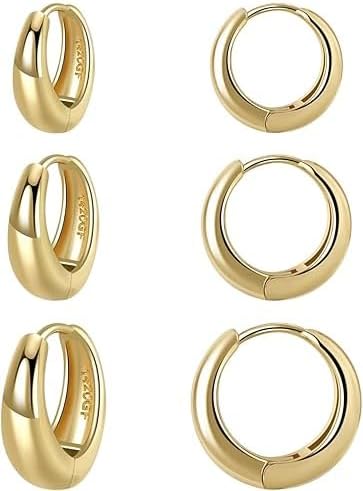 Barcarola 14K Gold Filled Hoop Earrings Set for Women – Lightweight, Waterproof, Tarnish-Resistant Hoop Earring Multipack – Everyday Hypoallergenic Jewelry