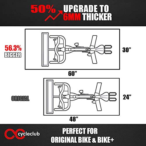 Cycleclub Bike Mat Compatible With Peloton Bike Treadmill Elliptical, 6Mm Thick, Under Exercise Bike Trainer Mat Pad For Stationary Indoor Spin Bike,Hardwood Floor Carpet Black Gym Equipment Mat #TOP3