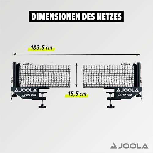Joola Unisex – Erwachsene Post-Set Pro Tour Tischtennisnetz, Schwarz, 152cm