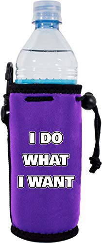 I Do What I Want Water Bottle Coolie (Purple, 2 Pack)