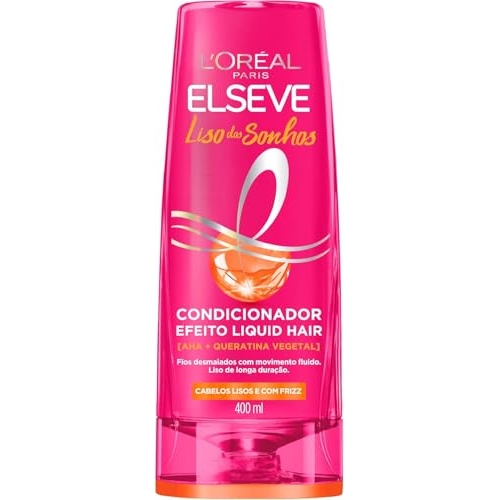 L'Oréal Paris Elseve Liso dos Sonhos Condicionador, com Efeito Liquid Hair, Enriquecido co...