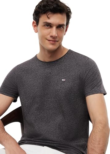 Tommy Jeans Herren Tjm Xslim Jaspe Neck Ext Dm0dm09586 Kurzarm Strickoberteile, Schwarz (Black), L EU – Ansicht 3