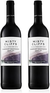 Misty Cliffs Premium Non-Alcoholic Cabernet Sauvignon Merlot Wine (2 Pack)