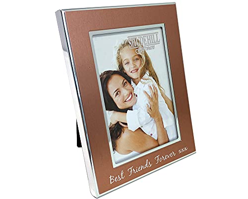 Strictly Gifts Marco de fotos pequeño de metal dorado rosa con texto en inglés "Best Friends Forever" Cover