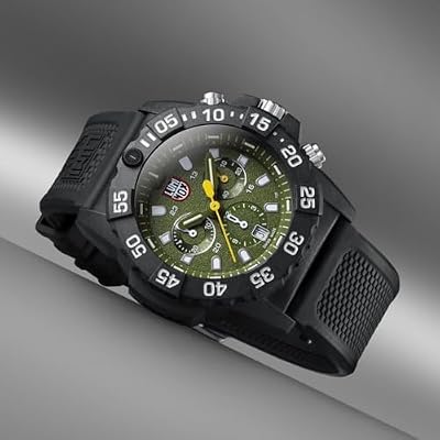 Luminox - Navy Seal XS.3597 - Mens Watch 45mm - Military Dive Watch in Black/Green Date Function Chronograph 200m Water Resistant - Mens Watches - Made in Switzerland