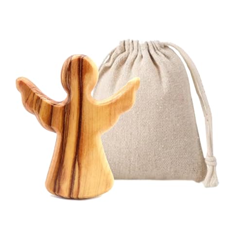 Moderne Engel aus Holz 28 Noaxylic Guardian Angel Christliche, Schutzengel Holz, Holz Olivenholz...