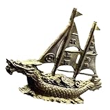 Bateau miniature : en laiton a un design exquis et rétro en forme de figurine de bateau-dragon, qui est créatif et, décoration de bureau à , petits ornements