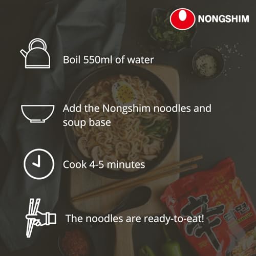 Nongshim Kimchi Ramyun Noodle Soup, 120 g, Orange & Black, Medium, (7681) - Image 4 thumbnail