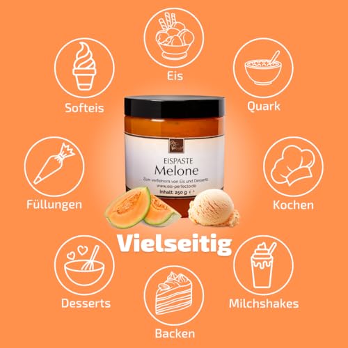 Melonen-Eispaste für fruchtiges aromatisches Eis » Auch zum Verfeinern von leckeren Desserts, Getränke, Pralinen Torten und vielem mehr »»» Inhalt 250 g – Bild 5