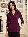 GRACE KARIN 2025 Women's Wrap V Neck Peplum Tops Elegant 3/4 Sleeve Dressy Casual Blouses Work Business Tie Front Shirt Wine Red 2XL